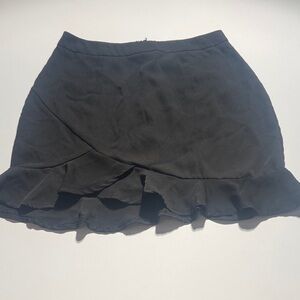 Superdown Black Mini Skirt with Ruffle Hem
